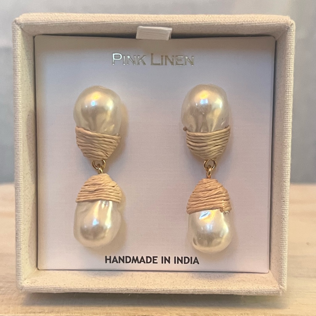 Pink Linen Earrings